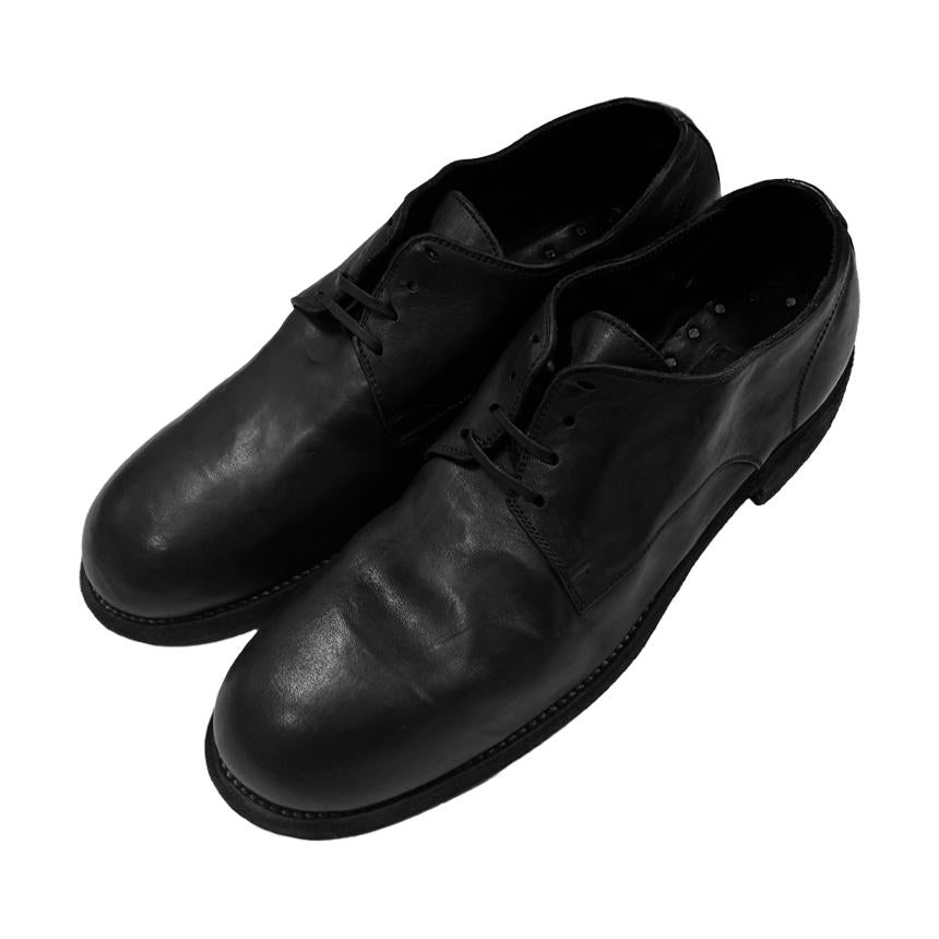 GUIDI Black Horse Full Grain Leather Derby Shoes 992X