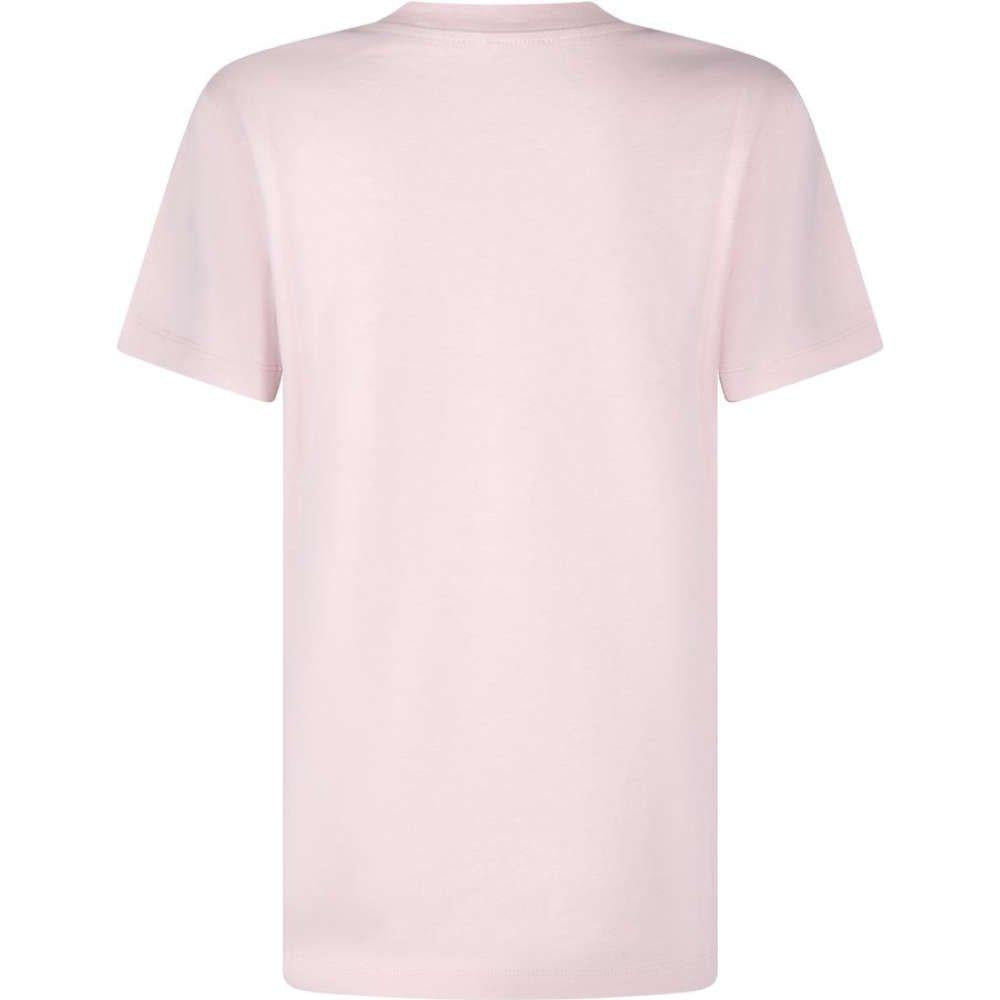 Moncler Light Pink Logo Patch Short Sleeve Women’s T-Shirt