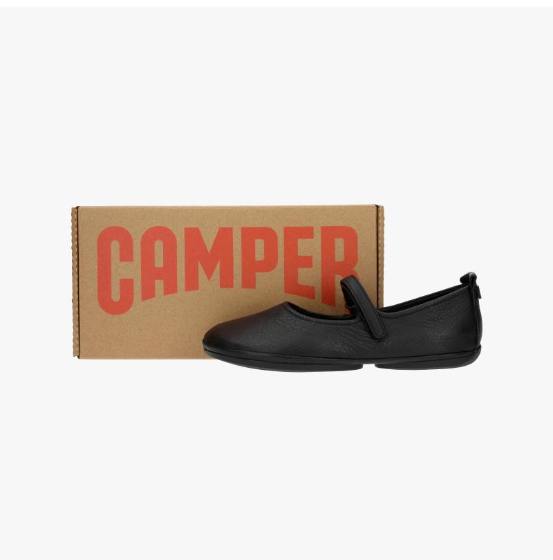Camper Leather Ballet Flats Women’s Black Flat Shoes K201365 021