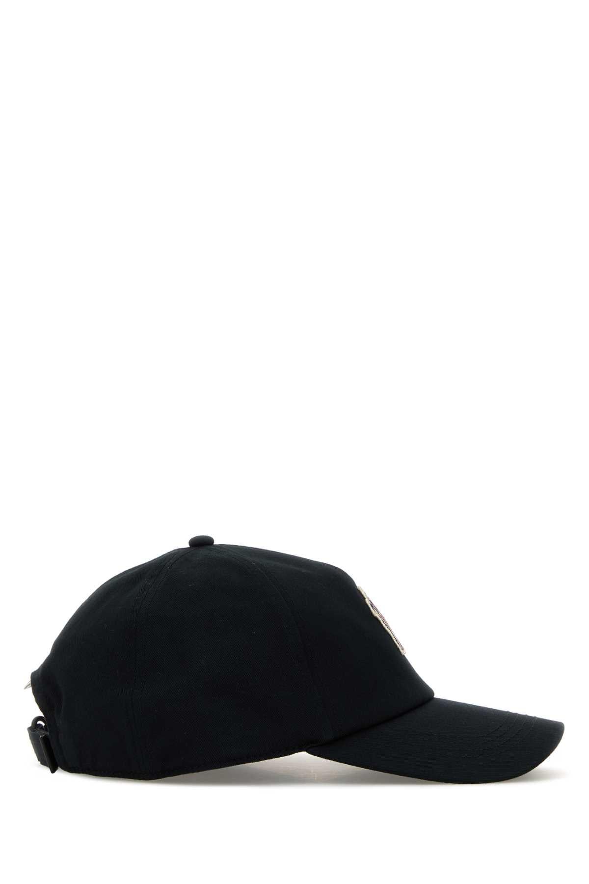 Moncler Black Cotton Baseball Cap