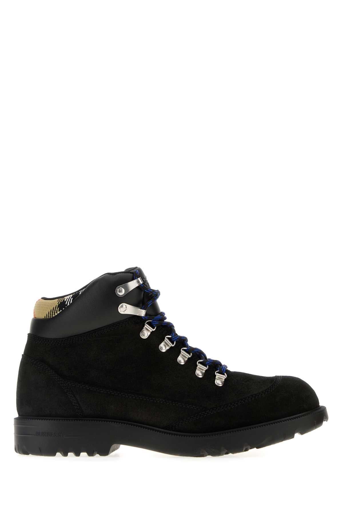 BURBERRY Black Leather High-Top Sneakers