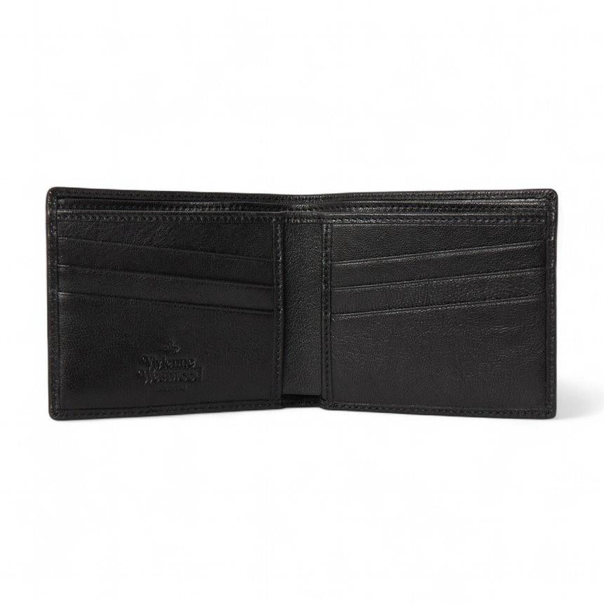 Vivienne Westwood Black Leather Bifold Wallet for Men