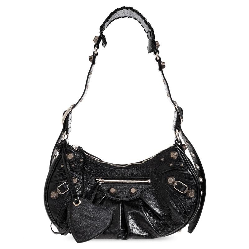 BALENCIAGA Le Cagole Small Shoulder Bag Black Leather