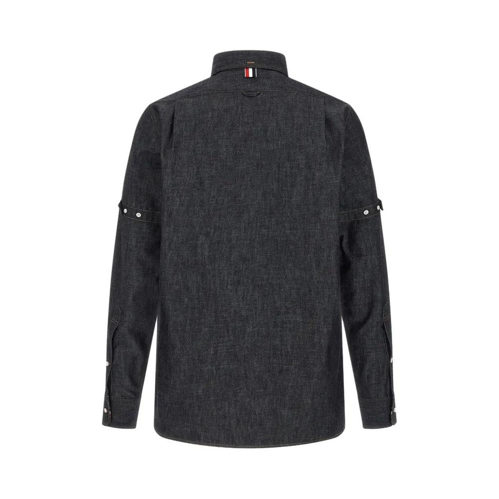 THOM BROWNE Armband Navy Denim Long-Sleeve Shirt for Men MWL435S F1105 415