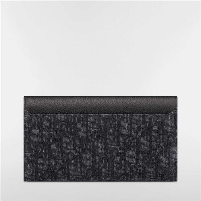 DIOR Saddle Long Wallet Black Leather Men’s Accessory