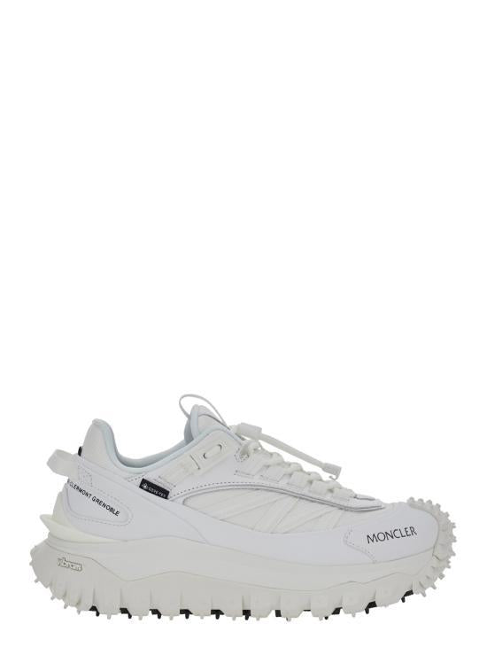 Moncler White Leather Low-Top Sneakers