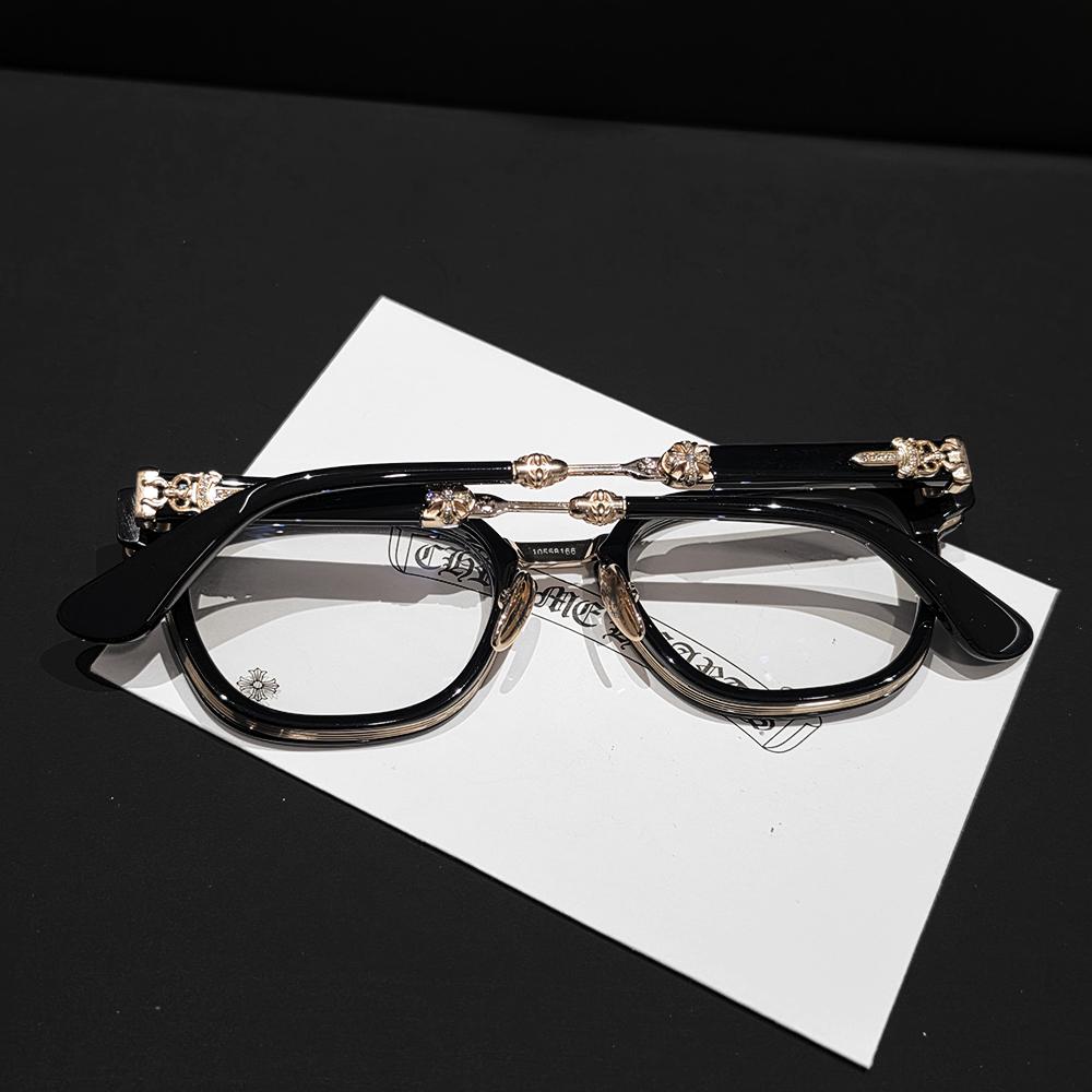 Chrome Hearts Duckbutter Diamond Black Gold Eyeglasses