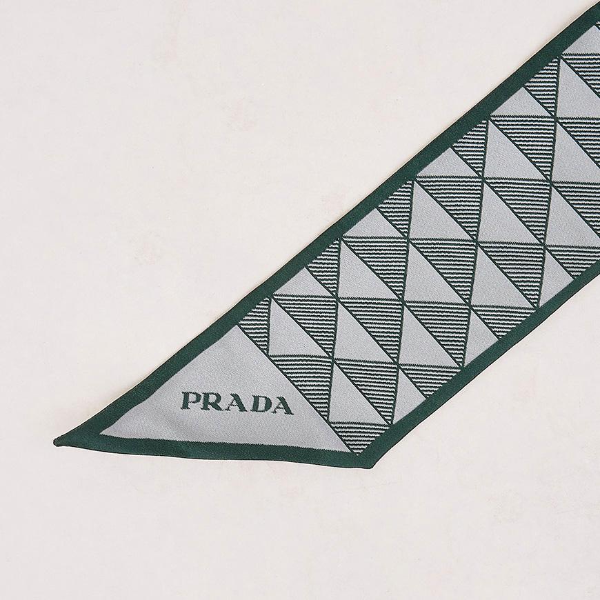 PRADA Women’s Jacquard Silk Tie Scarf 1FF008 2C81 F077U 1