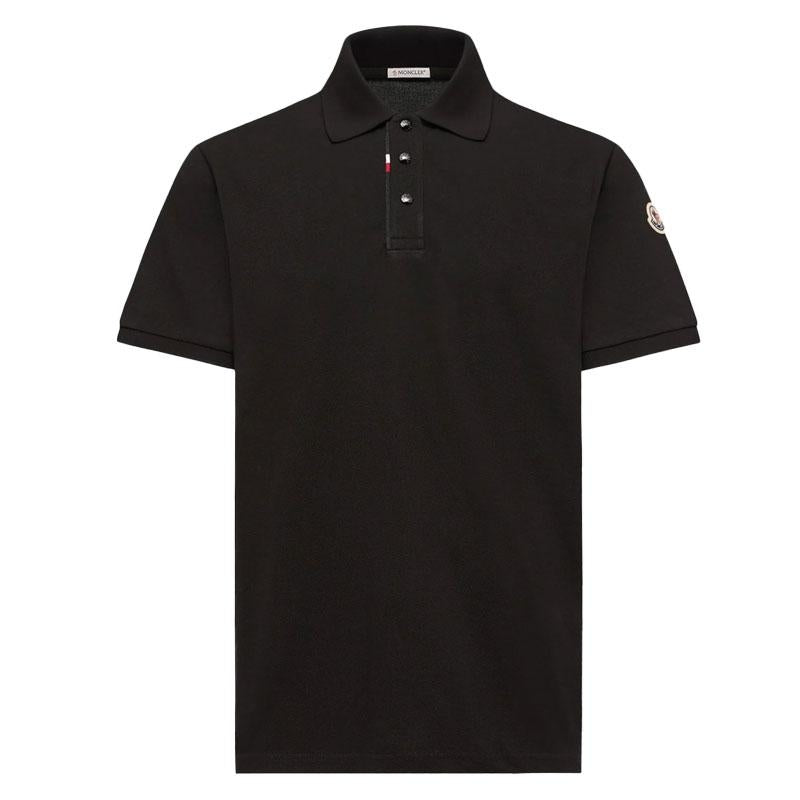 Moncler Men’s Logo Patch Pique Polo Shirt Black