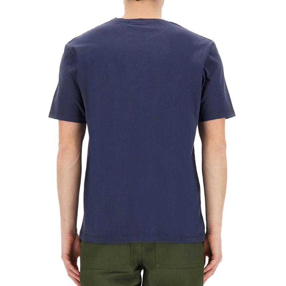 Maison Kitsune Fox Head Patch Regular T-Shirt Navy Cotton Me LM00104 KJ0008 P476