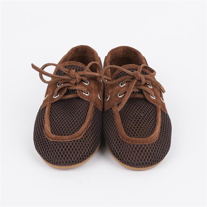 Miu Miu Mesh Suede Deck Flat Shoes