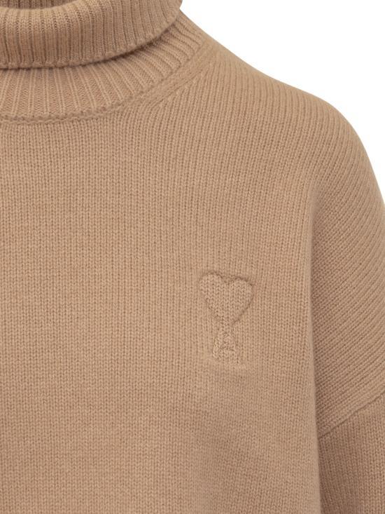 AMI Nude Turtleneck Knit Sweater for Women UKS444 KN0028