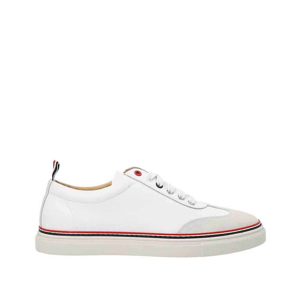 THOM BROWNE RWB Detail Leather Low-Top Sneakers Men’s White