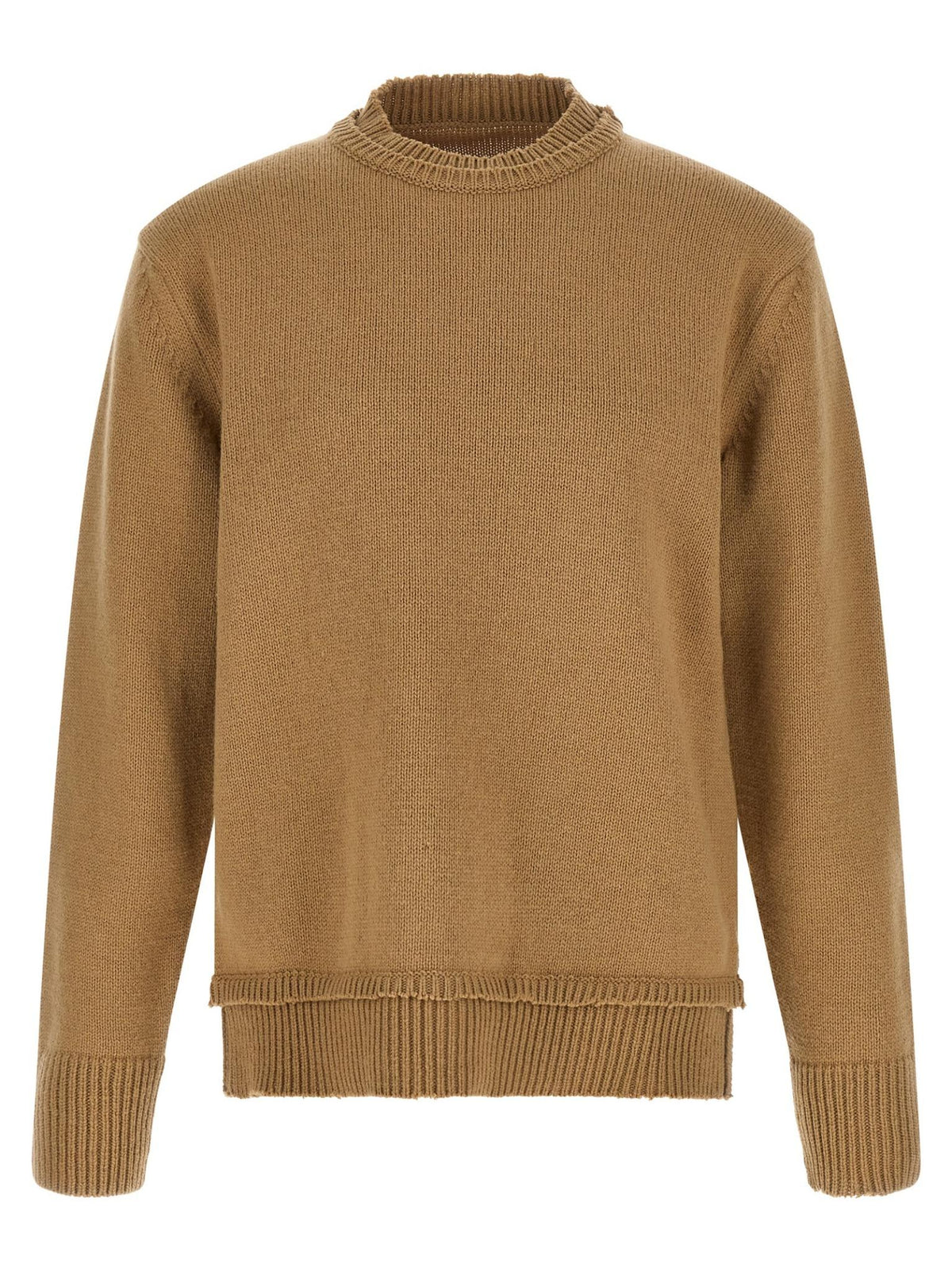 Maison Margiela Gray Wool Round Neck Knit Sweater for Men