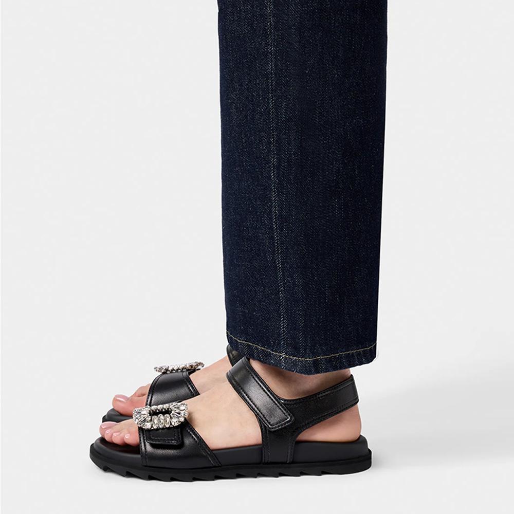 Roger Vivier Slidy Viv Sandals Black RVW458446 9091 TB999