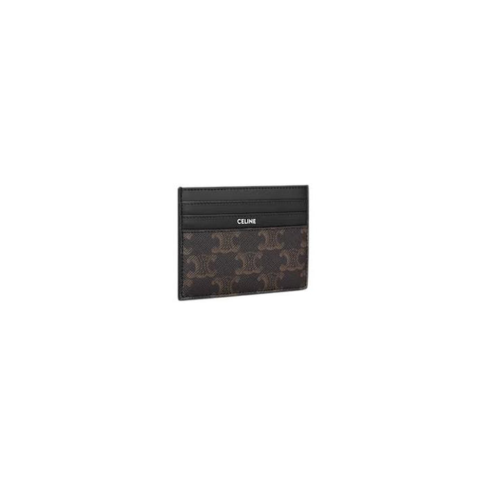 CELINE Large Card Holder Triomphe Canvas Calfskin Card Wallet