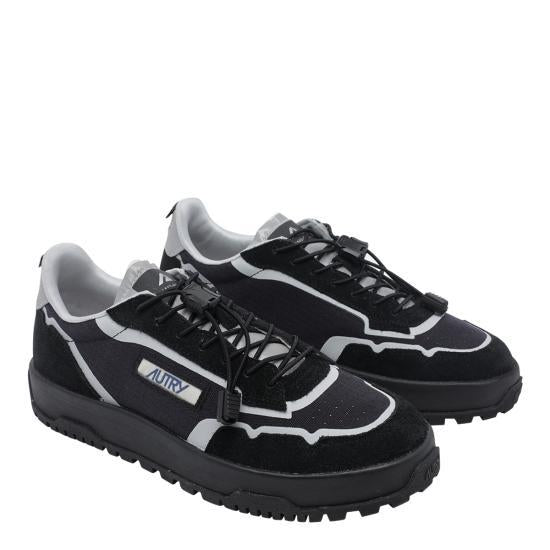 AUTRY Wildpace Low Sneakers Ripstop Nylon Leather LDLM MQ01 BLACK SILVER DOM