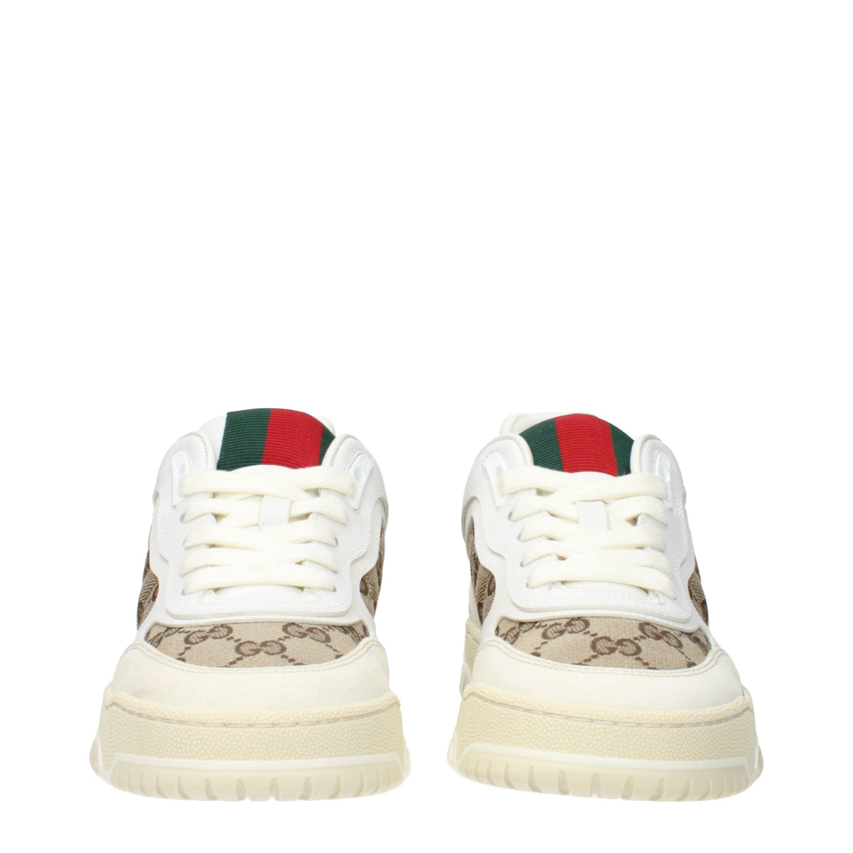 GUCCI White Leather Low Top Sneakers