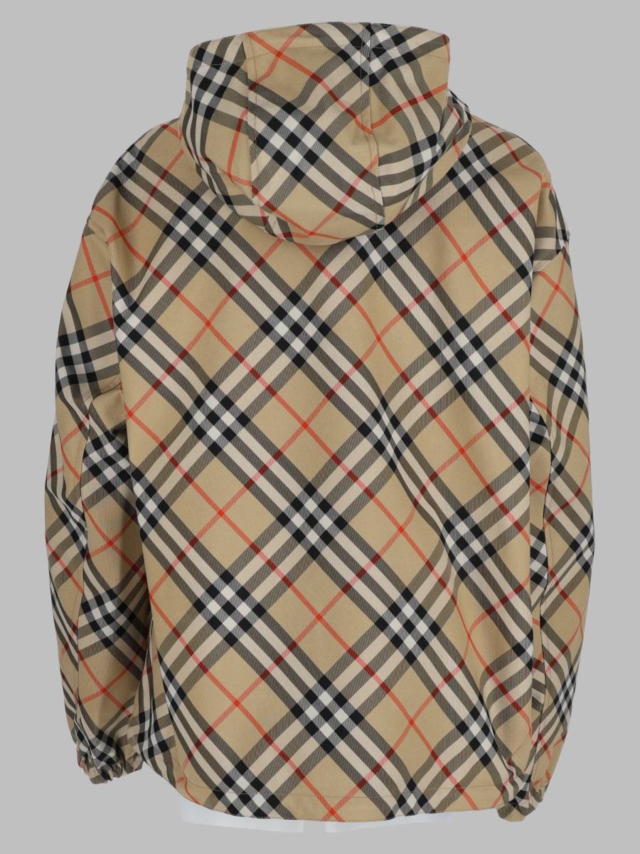 BURBERRY Black Check Trim Cotton Jacket