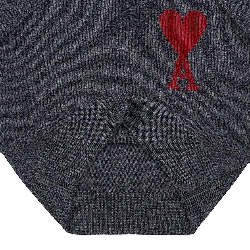 AMI Unisex Big Heart Logo Turtleneck Knit Sweater BFUKS406 018 084