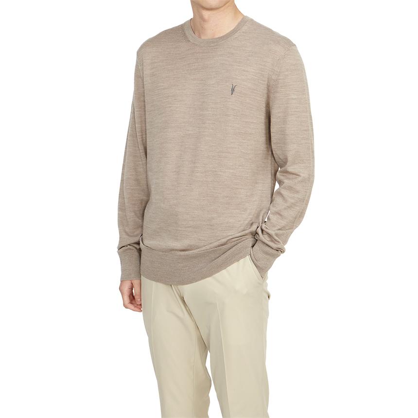 ALLSAINTS Men’s Crewneck Knit Sweater MK129D STONE TAUPE MARL