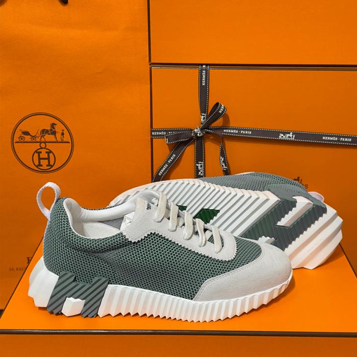 HERMES Bouncing Mint Mesh H Logo Low Top Sneakers
