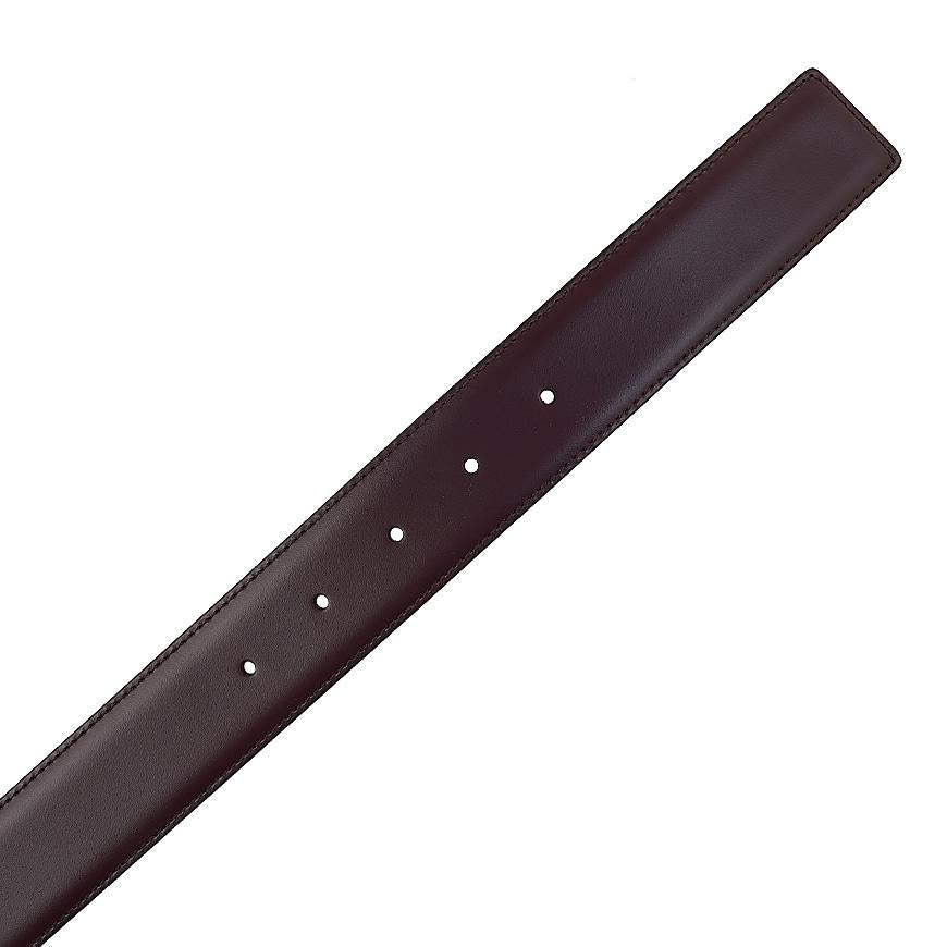 Ferragamo Men’s Reversible Gancini Leather Belt DARK BAROLO 0770938