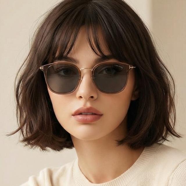 TOM FORD Transparent Brown Acetate Sunglasses Unisex Asian Fit TF1243 K 45A