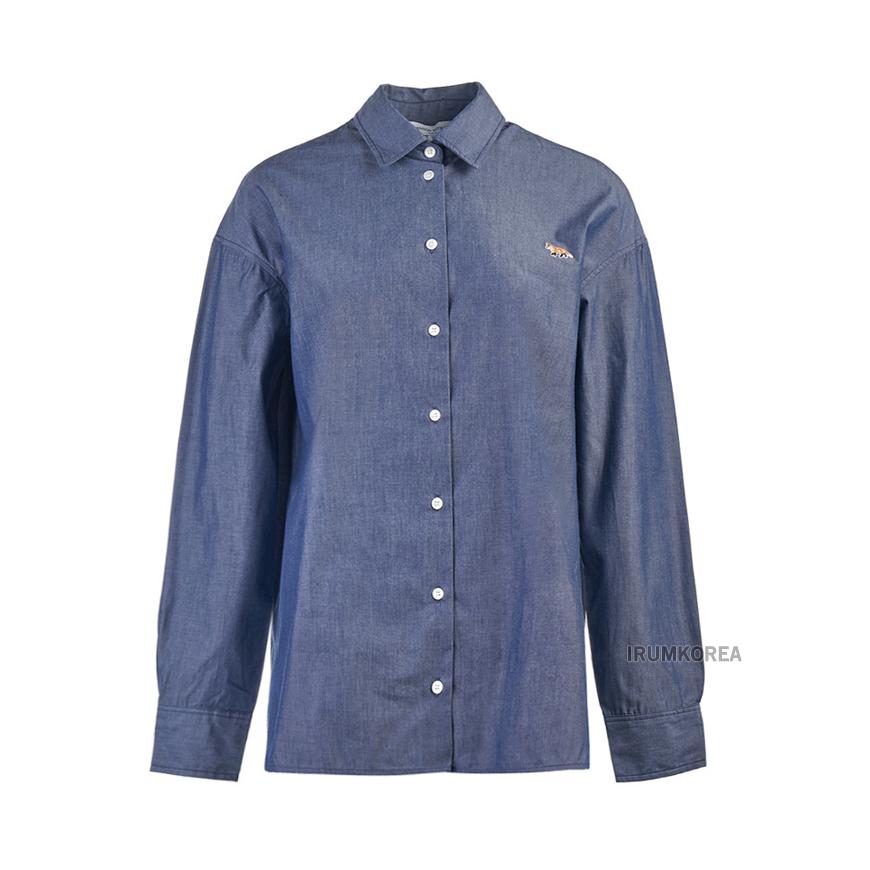 Maison Kitsune Women’s Casual Fox Patch Shirt OW00401WC5043 P470
