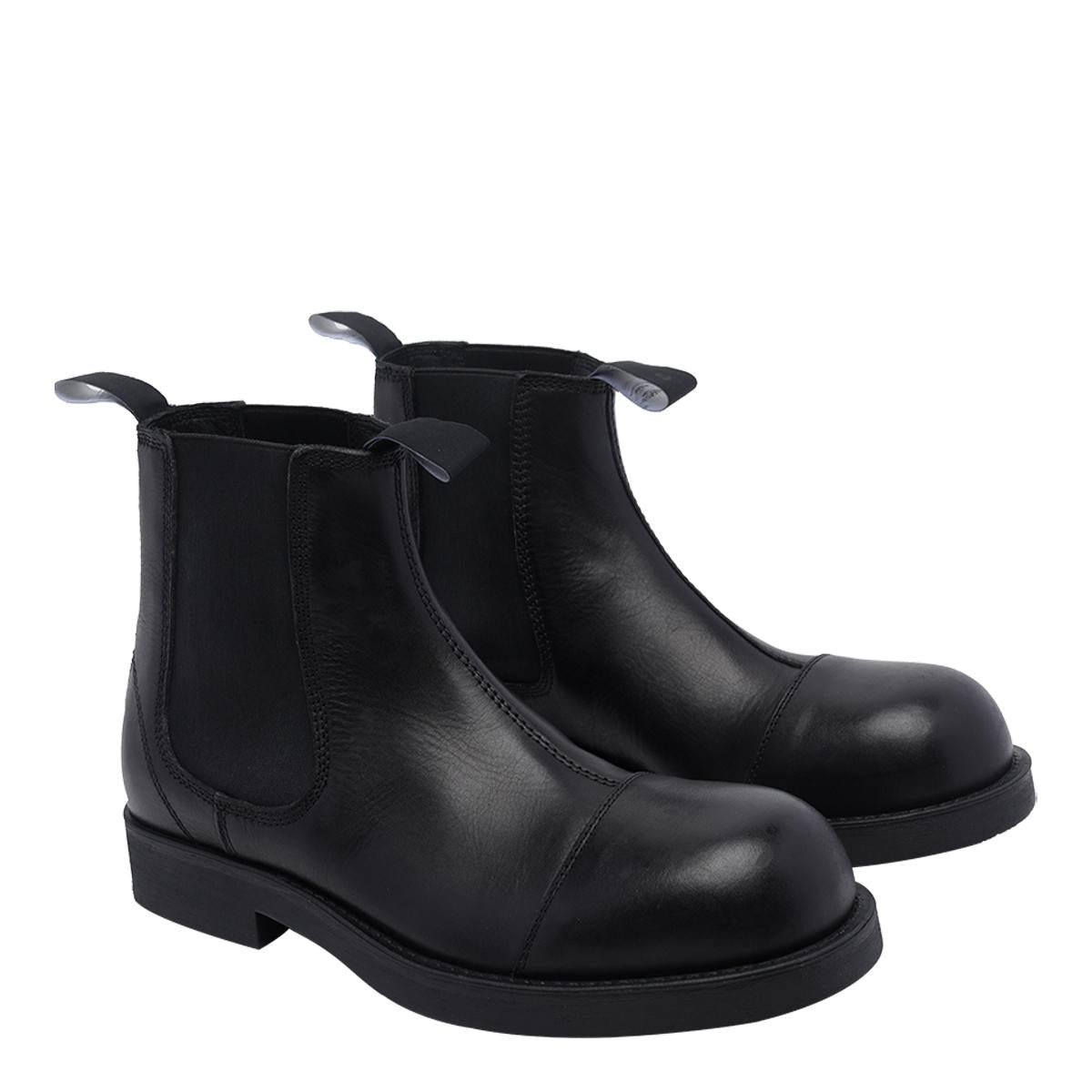 Maison Margiela Black Leather Chelsea Ankle Boots for Men