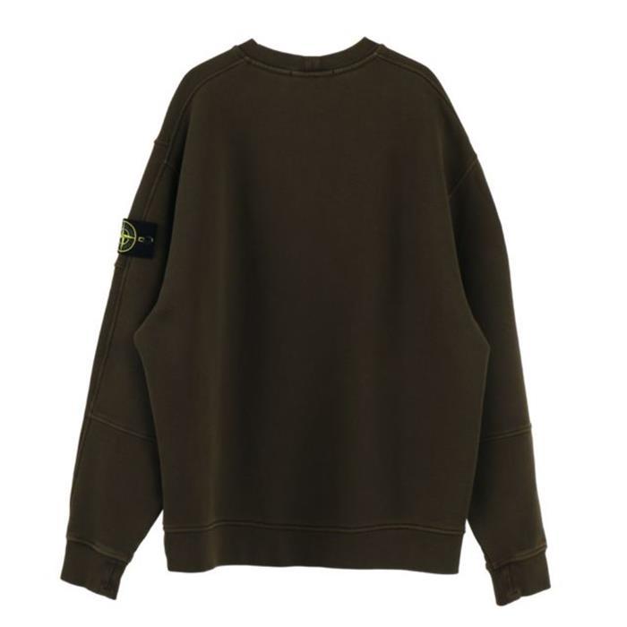 STONE ISLAND Logo Patch Oversized Sweatshirt Men’s Green Cotton