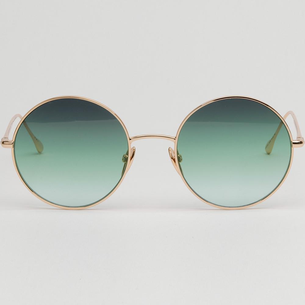 Isabel Marant Rose Gold Metal Round Sunglasses Green Gradient Tint IM0016S 000IB