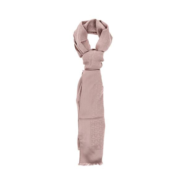 Ferragamo Gancini Monogram Jacquard Silk Wool Scarf for Women 32 7987 0725358