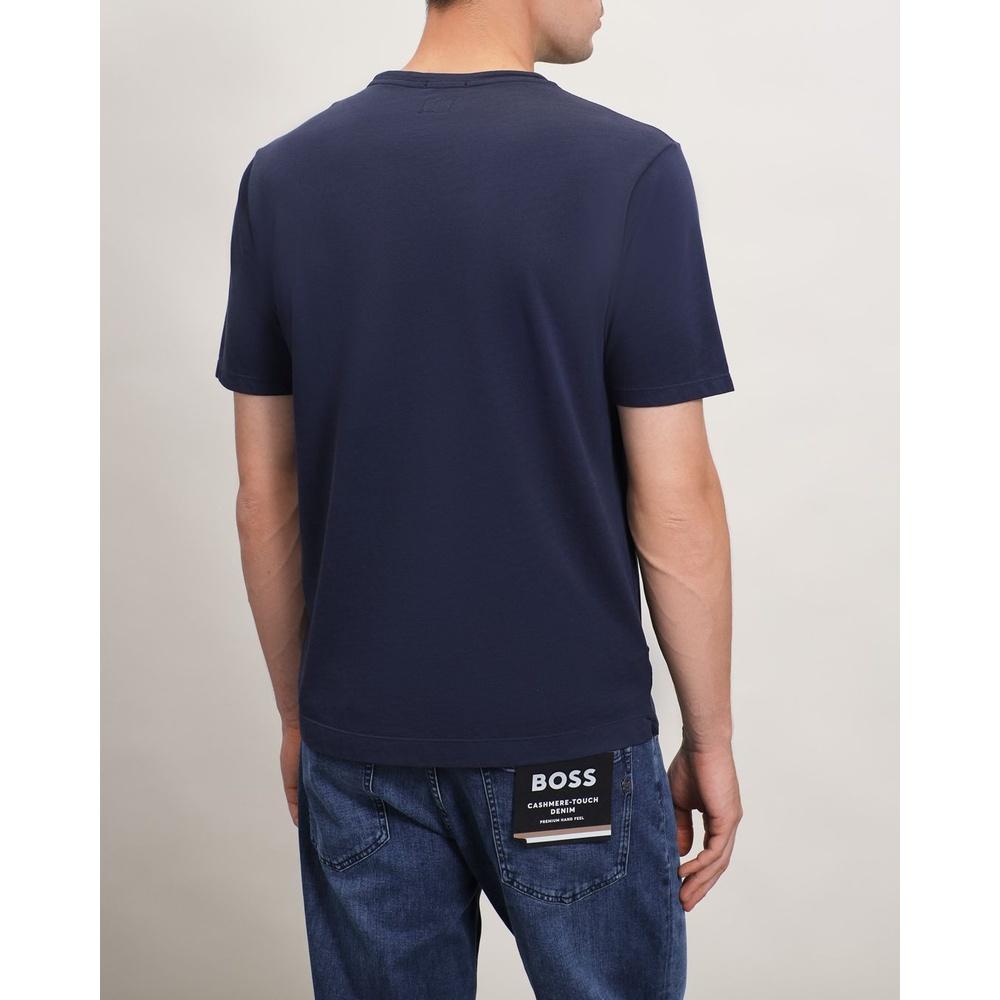 CP Company Logo Embroidered Men's Short Sleeve T-Shirt Navy Cotton