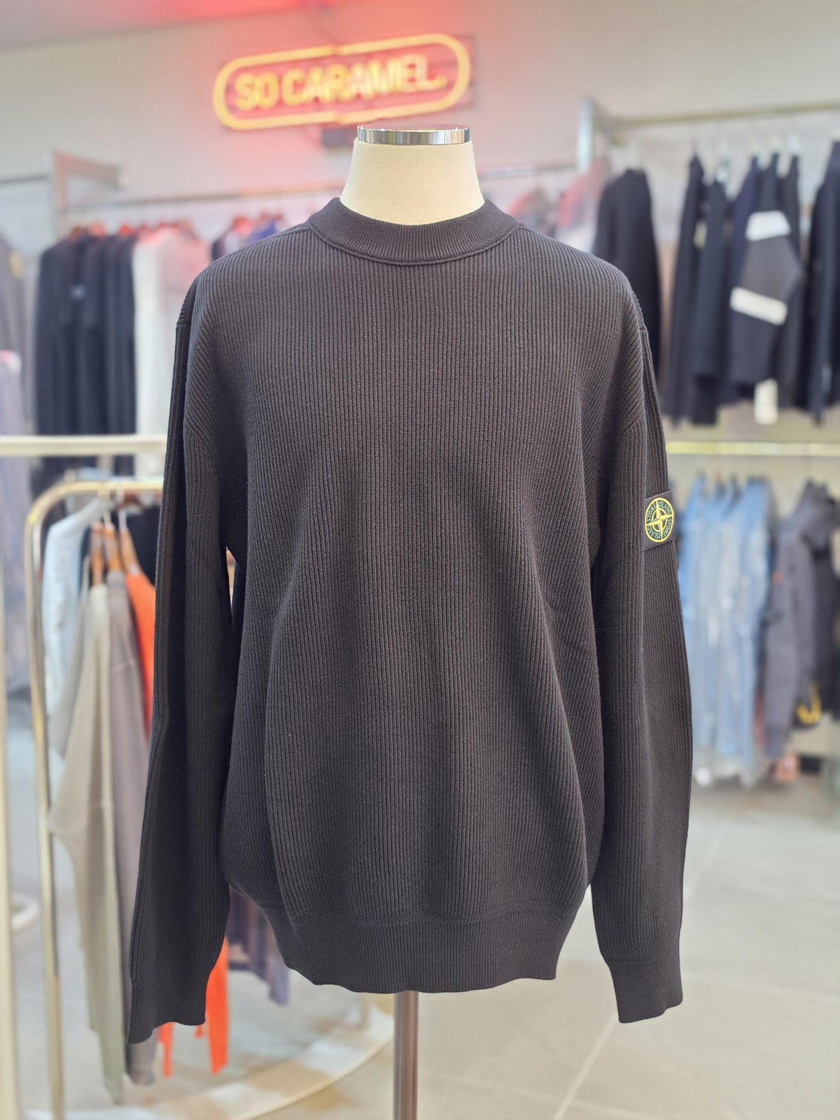 STONE ISLAND Soft Organic Cotton Sweater Black Men’s Knit To 5100154 S00D8 V0029