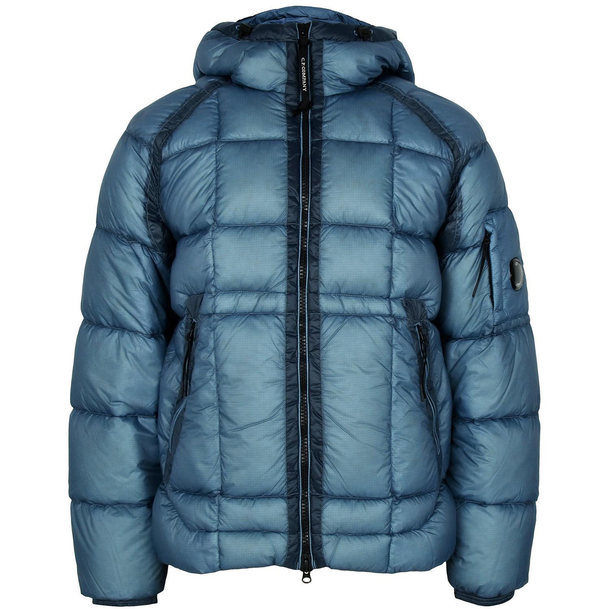 CP Company Aegean Blue DD Shell Hooded Duck Down Jacket 19CMOW702A 110416A 815
