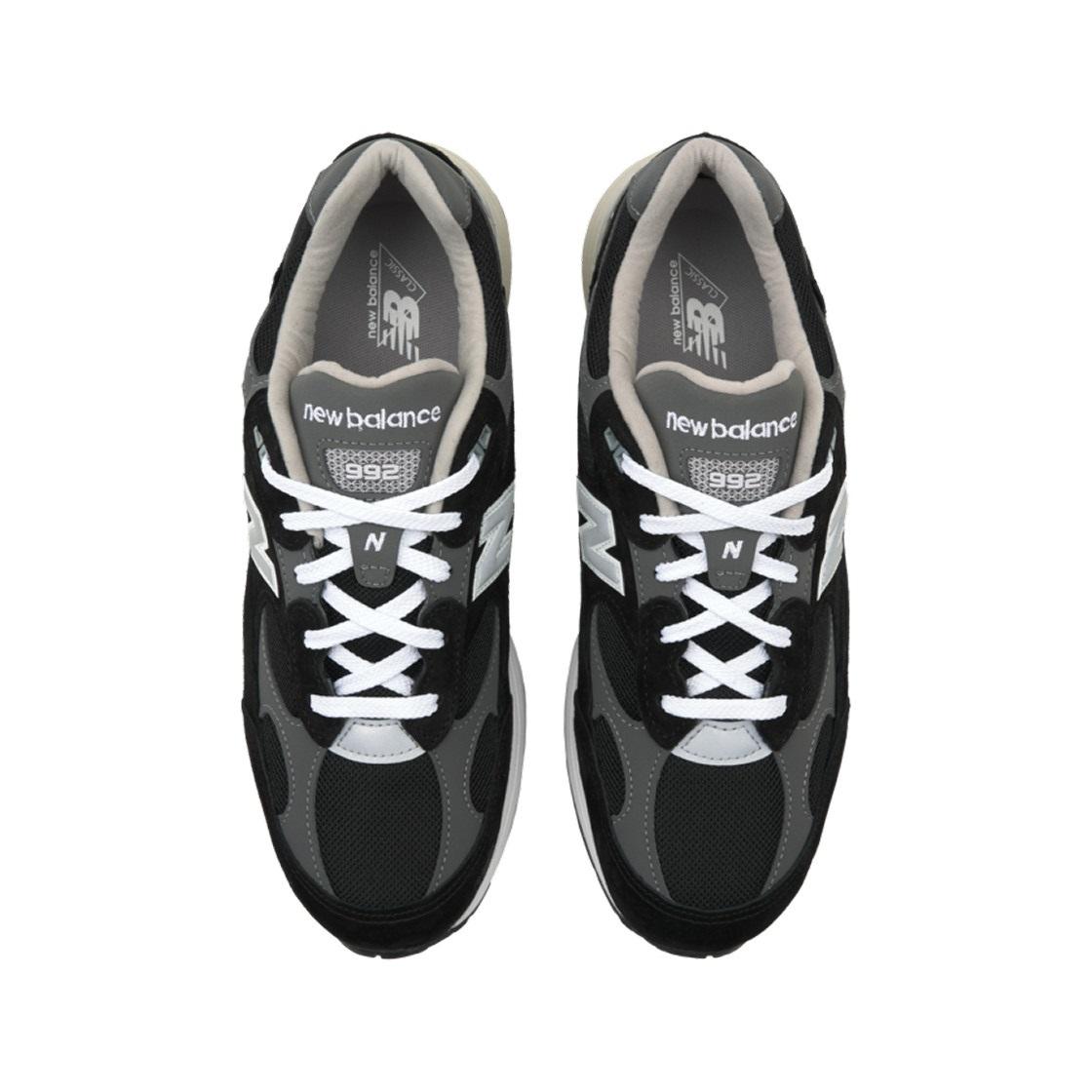 New Balance 992 Made in USA Core Black Gray Low-Top Sneakers U992BK