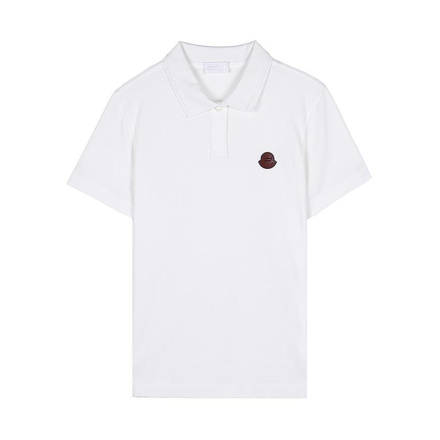 Moncler Men’s Logo Patch Pique Polo T-Shirt White