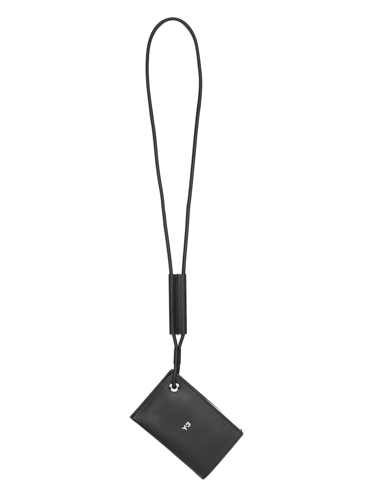 Y-3 Logo Lanyard Card Holder Black Card Wallet