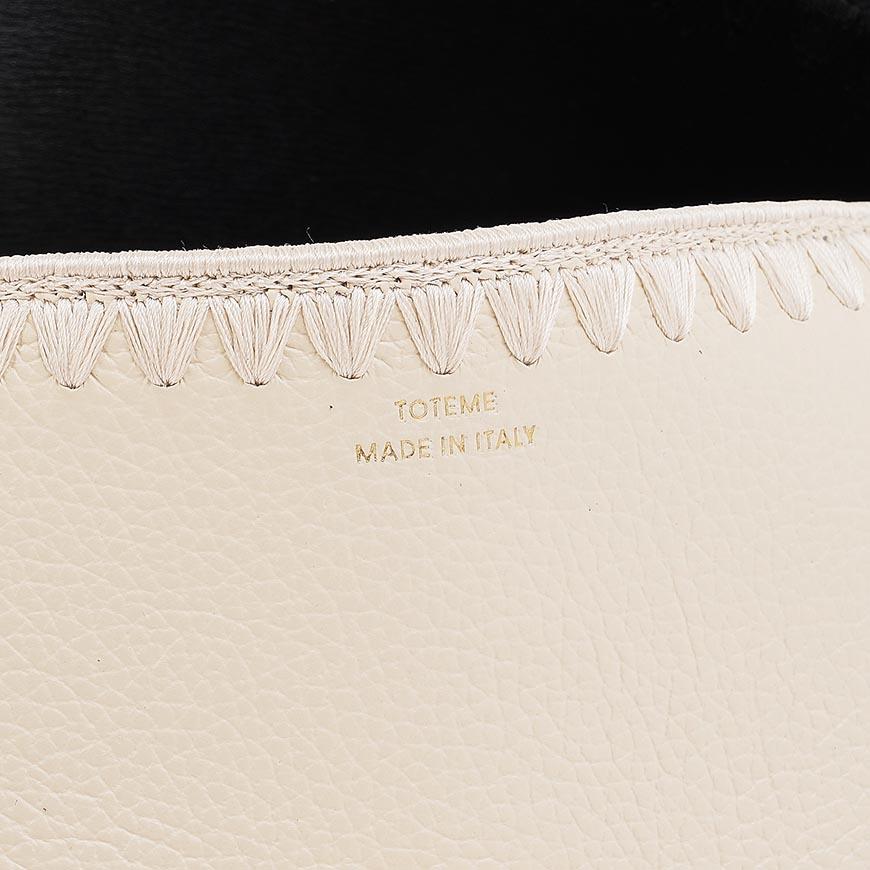 Toteme T-Lock Embroidered Leather Clutch Bag 261 WAL944 LE0030