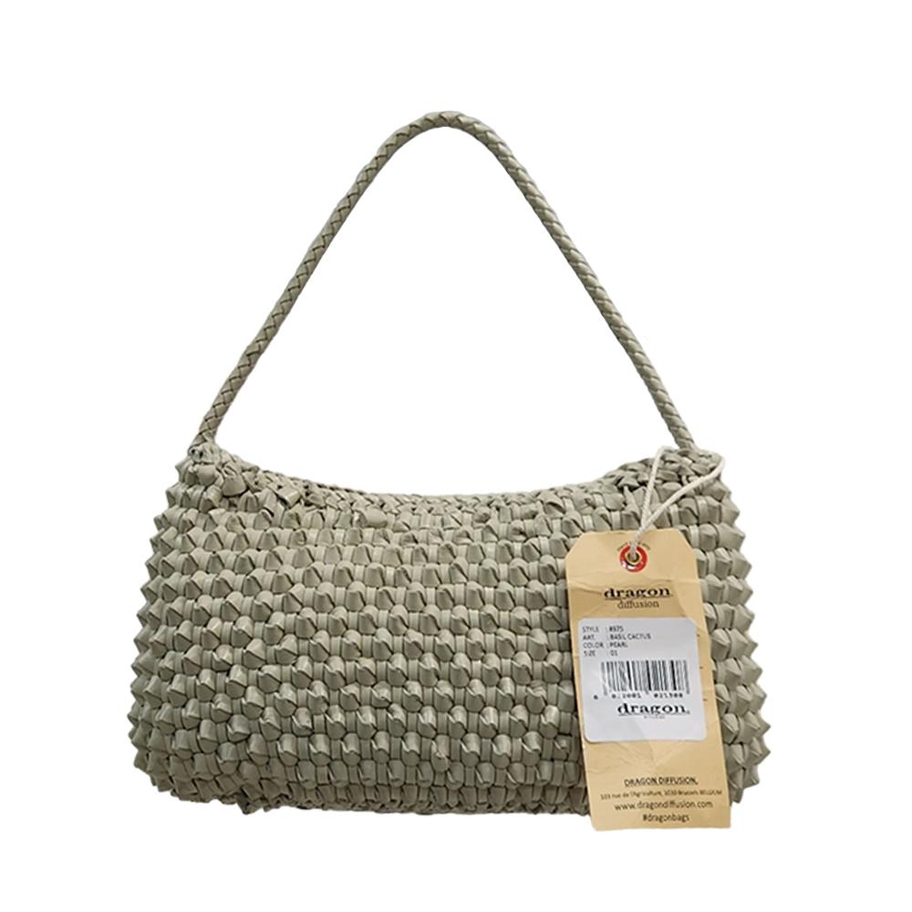 Dragon Diffusion Pearl Basil Cactus Woven Leather Tote Bag Women