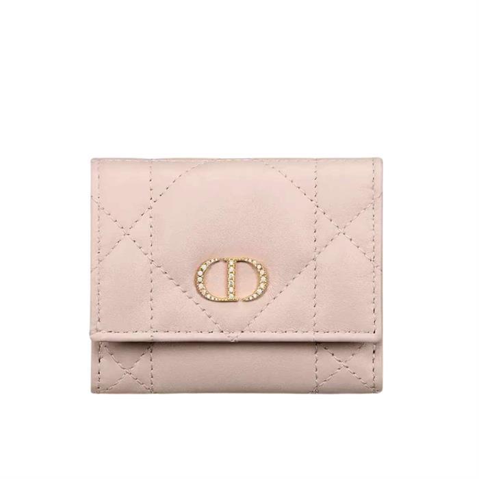 DIOR Caro Hibiscus L-Zip Wallet with Crystal Embellishments