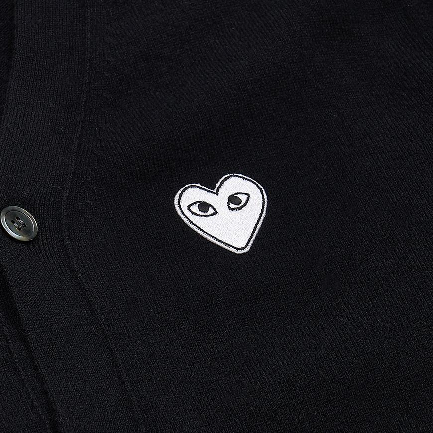Comme des Garcons Unisex White Heart Cardigan AX N062 051 BLACK