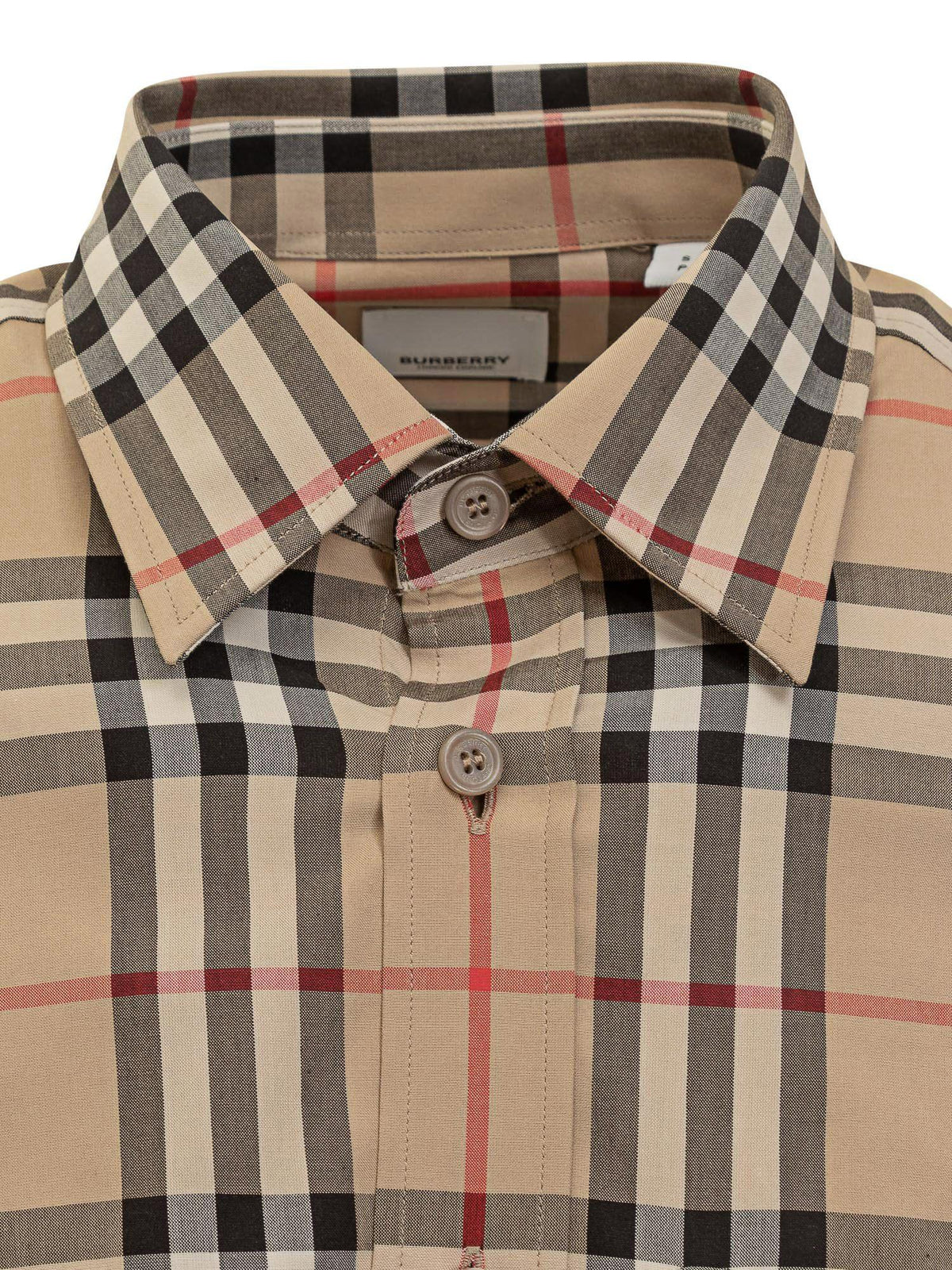 BURBERRY Long Sleeve Shirt Men Cotton Check Beige