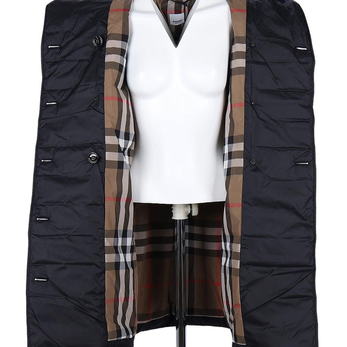BURBERRY Black Whitley Belted Hooded Half Puffer Jacket