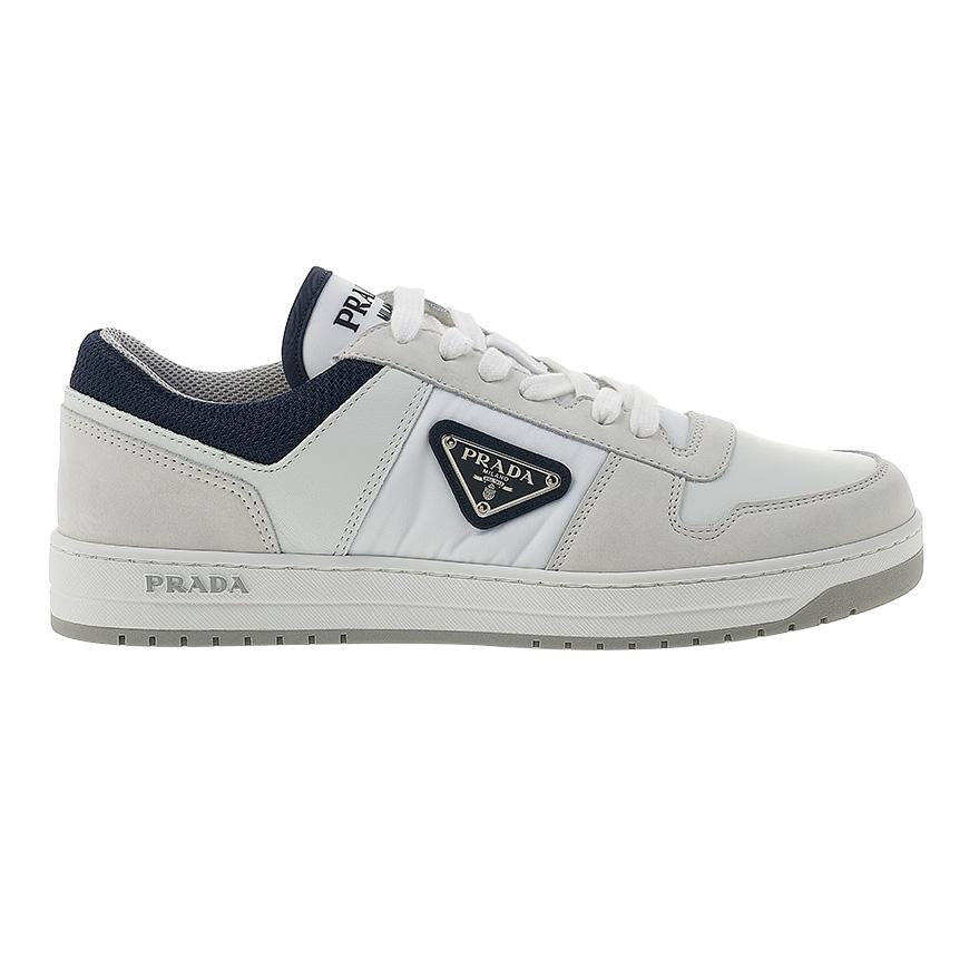 PRADA Men’s Downtown Low-Top Sneakers White Leather