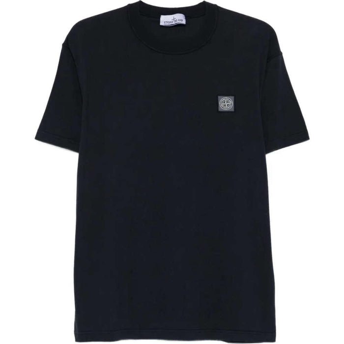 STONE ISLAND Logo Patch Black Short Sleeve T-Shirt