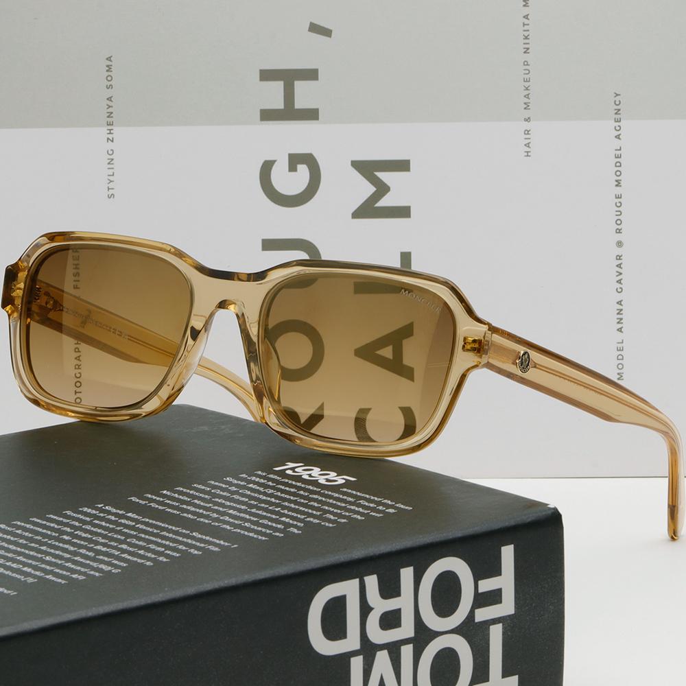 Moncler Square Semi-Transparent Acetate Mirror Sunglasses ML0199 57G