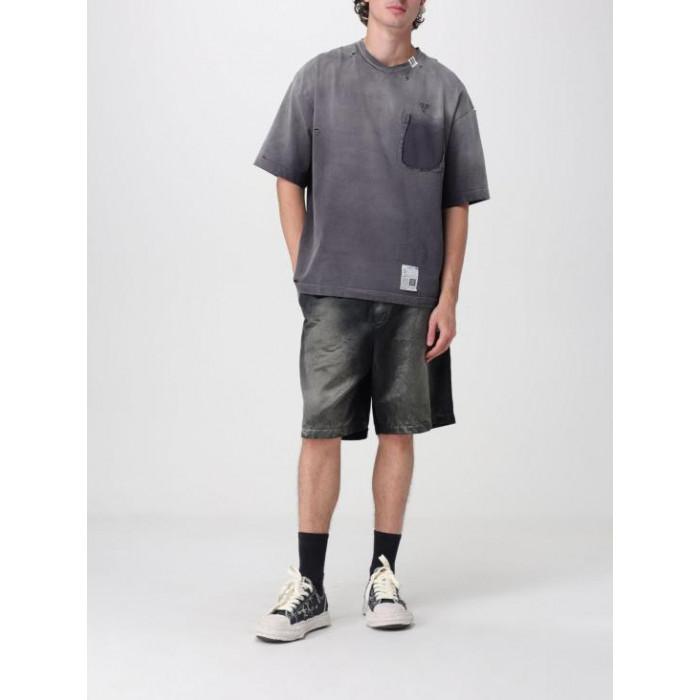 Maison Mihara Yasuhiro Sun-Faded V-Neck Short Sleeve T-Shirt Black