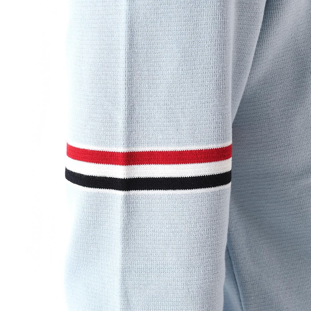 THOM BROWNE Sky Blue Milano Stitch Armband Crewneck Knit Sweater